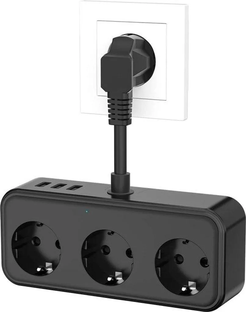 Multiprise de voyage 6 en 1 compacte avec USB pour bureau et nomades