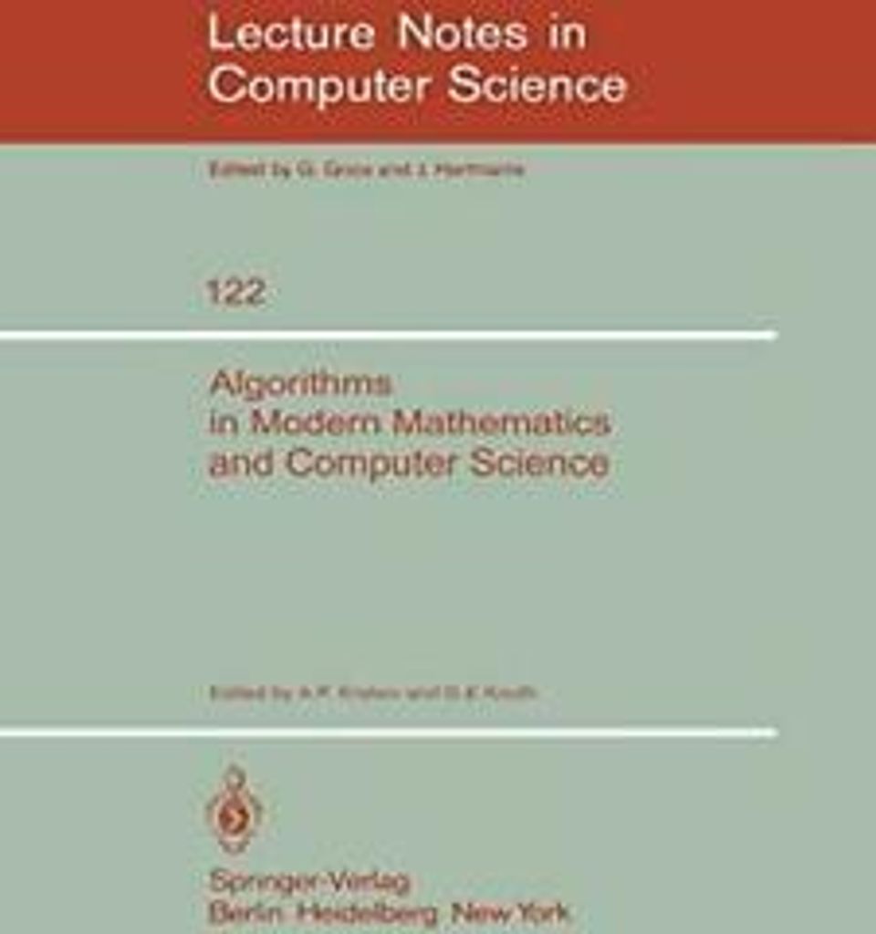Algorithms in Modern Mathematics and Computer S. Ershov, P..