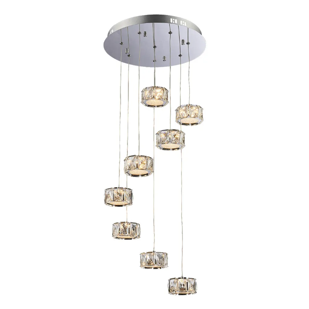 Suspension LED Circulaire KNOX Argent 40W 3000K Hauteur Réglable