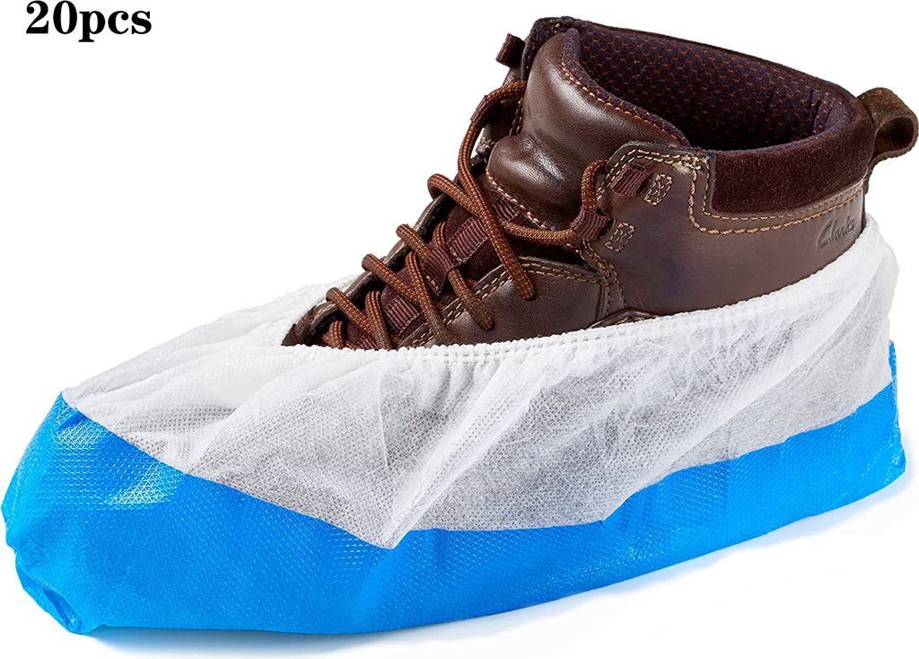 Überschuh, rutschfeste Sohle verstärkt/superstark, wasserdicht/wasserdicht, Einheitsgröße, Einweg, blau und weiß