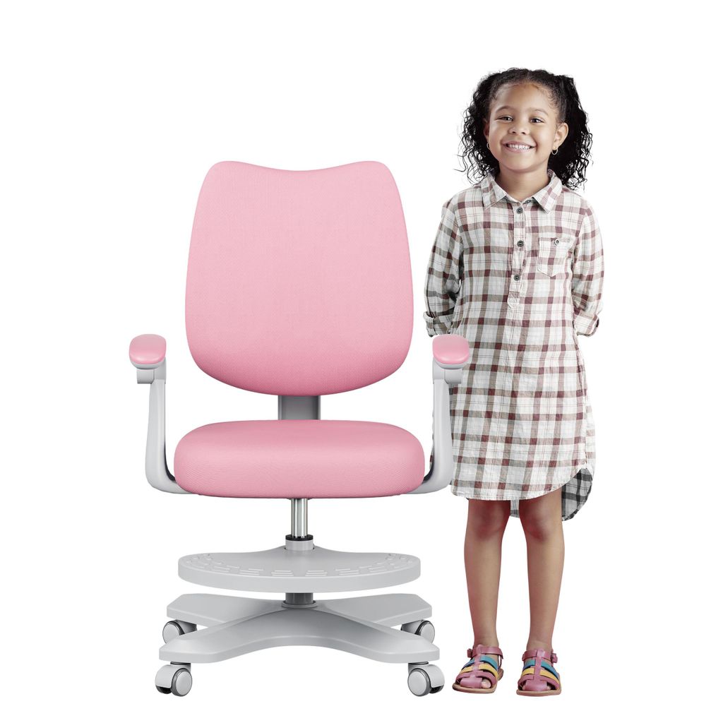 Mark Adler Junior 4.6 Pink | Kinder Schreibtischstuhl Ergonomischer Kinderdrehstuhl | Fußablage | Sitztiefe einstellen | Verstellbare Armlehnen