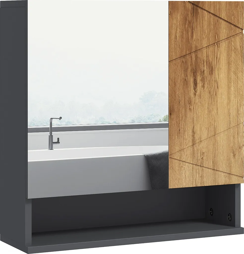 Armoire Miroir Salle de Bain Contemporaine avec Étagères Modulables