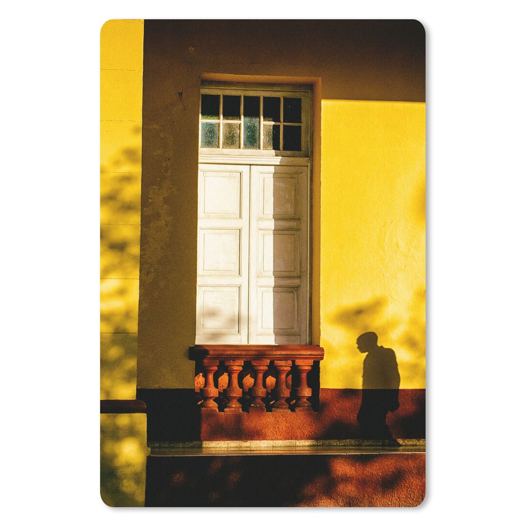 MuchoWow Mauspad Mousepad Tür - Gelb - Architektur - Schatten 40x60 cm - Mousepads - Maus Mat - Pad - Mausunterlage - Schreibtisch Accesoire