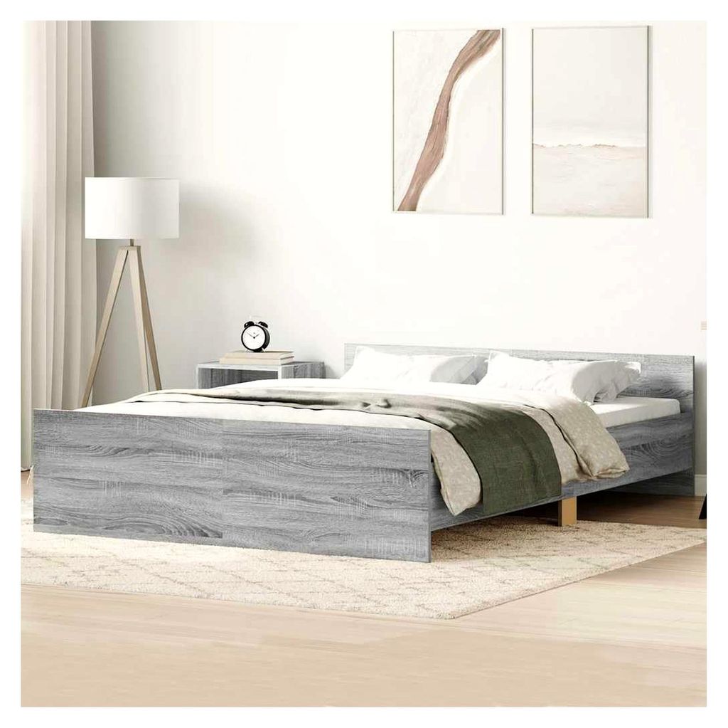 Bettgestell Grau Sonoma 140x200 cm
