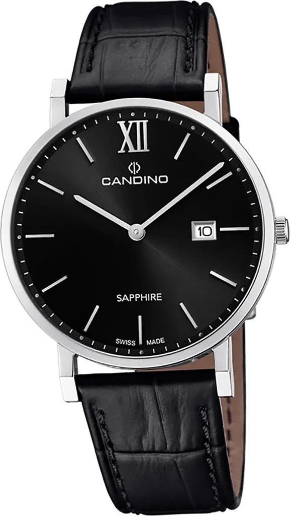 Montre Analogique pour Homme avec Cadran Noir et Bracelet en Cuir