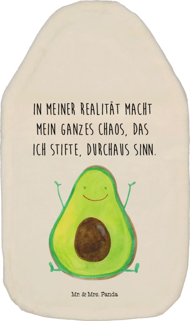Mr. & Mrs. Panda Wärmflasche Avocado Glücklich - Weiß - Geschenk, Chaotisch, Flauschige, Chaos, gummi, Gesund, Wärmflaschen, Wärmekissen, Frucht