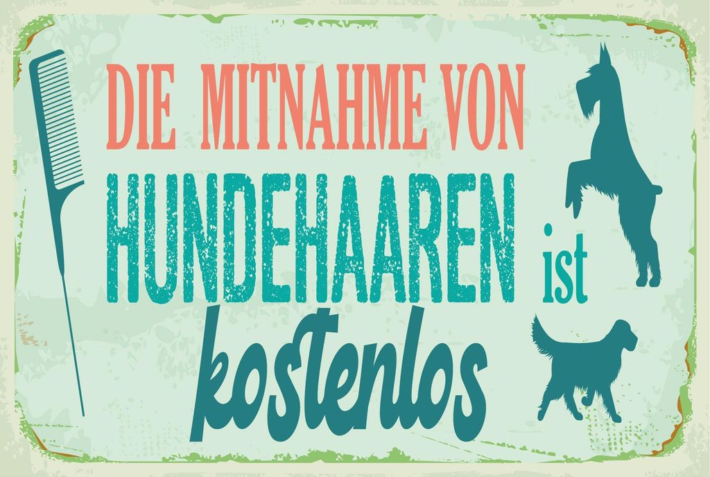 vianmo Holzschild 12x18 cm Mitnahme Hundehaaren ist