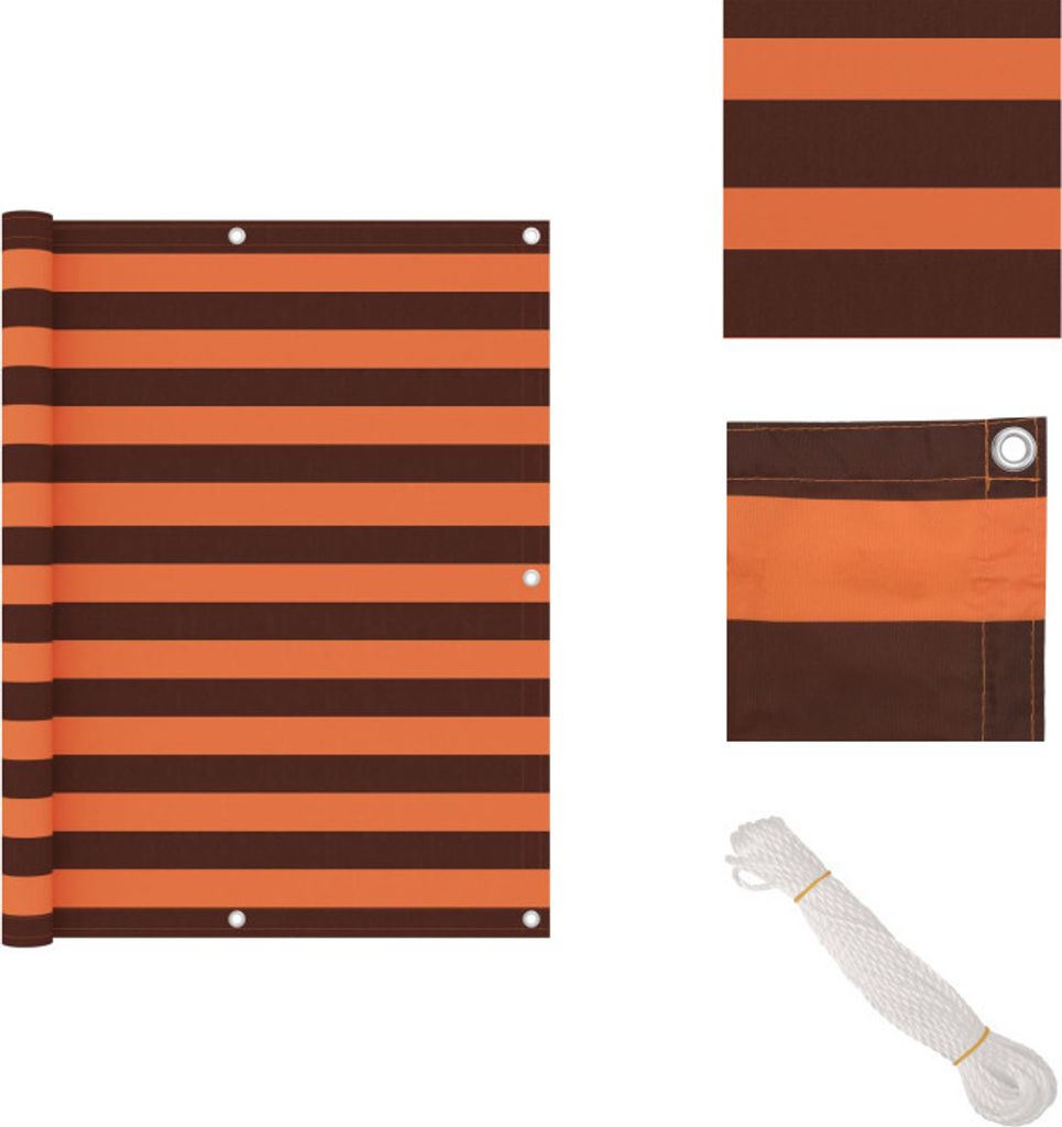 vidaXL Balkon-Sichtschutz Orange und Braun 120x300 cm Oxford-Gewebe - Sonnenschirme & Sonnenschutze