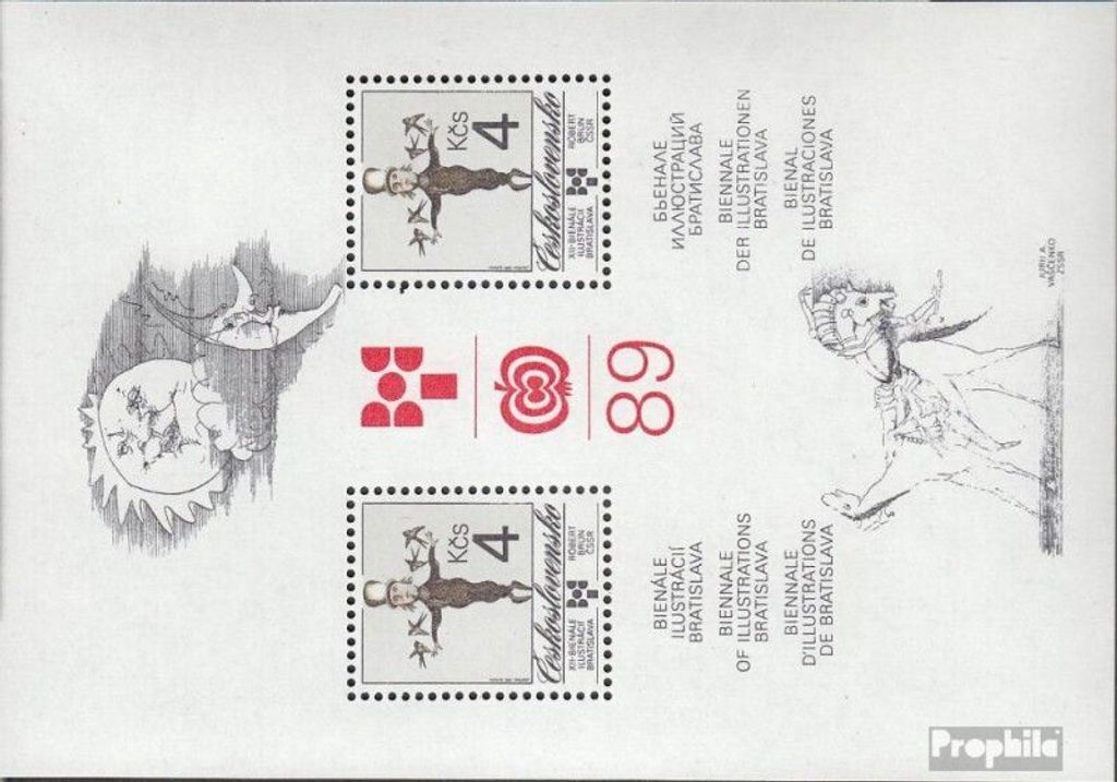 Briefmarken Tschechoslowakei 1989 Mi Block94 (kompl.Ausg.) postfrisch Kinderbuch