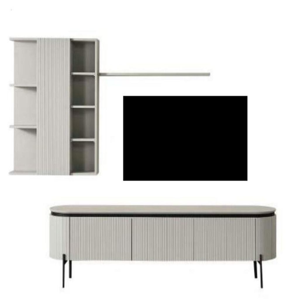 Perfekte Wohnzimmer Set Besteht aus TV-Lowboard und Wandschrank 2tlg.