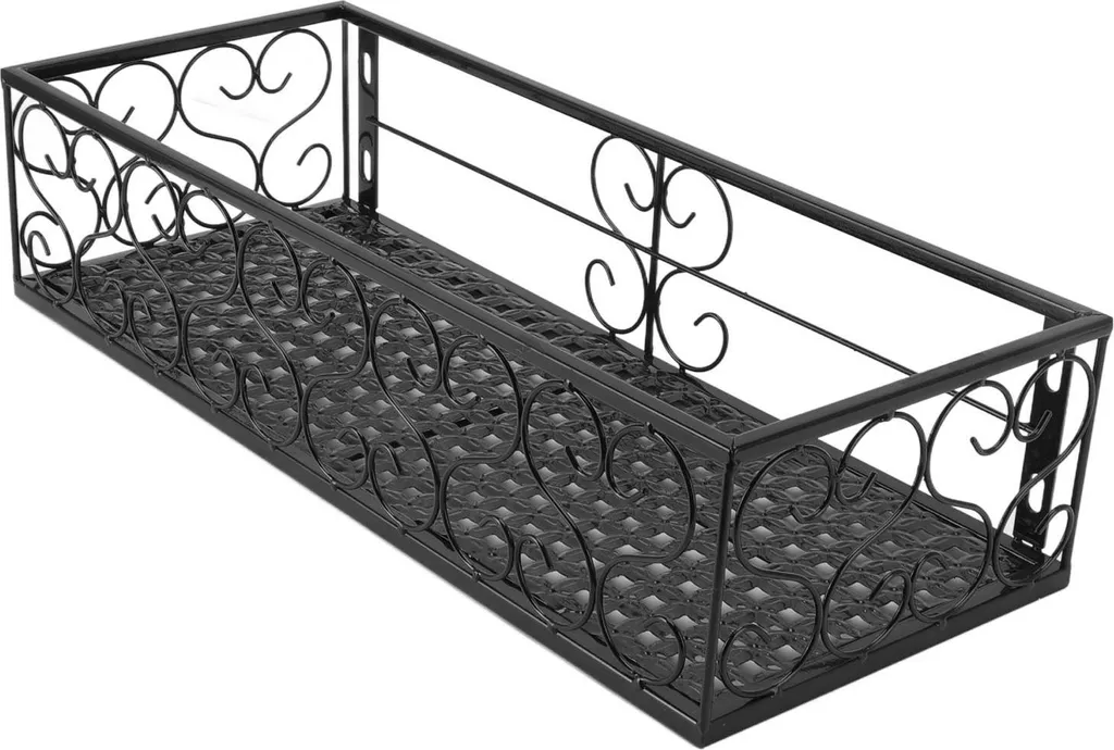 Support pot de fleurs robuste en fer forgé pour garde-corps de 2.5cm - 3