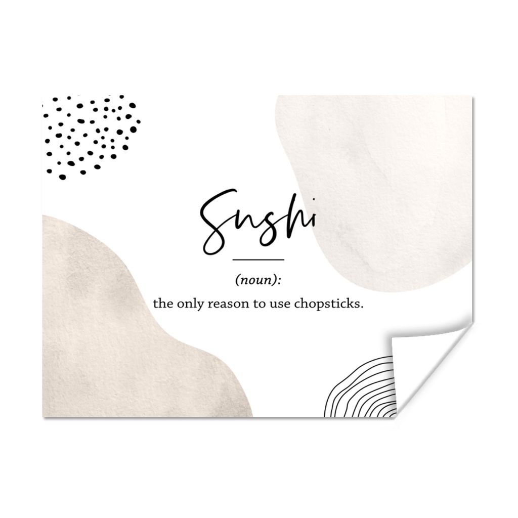 MuchoWow Poster Sprichwörter - Sushi - Wörterbuch - Zitate - Sushi-Definition 120x90 cm - Wandbild