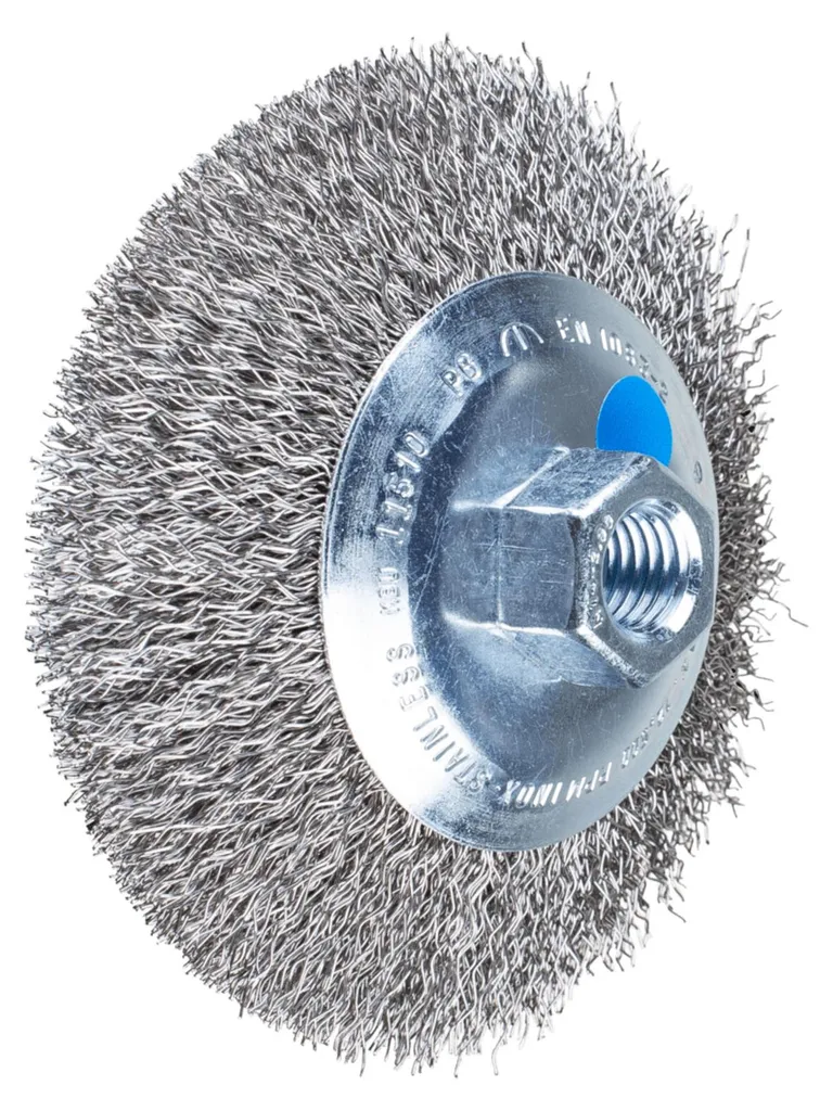 Brosse circulaire inox PFERD KBU non torsadée M14 haute performance 100mm