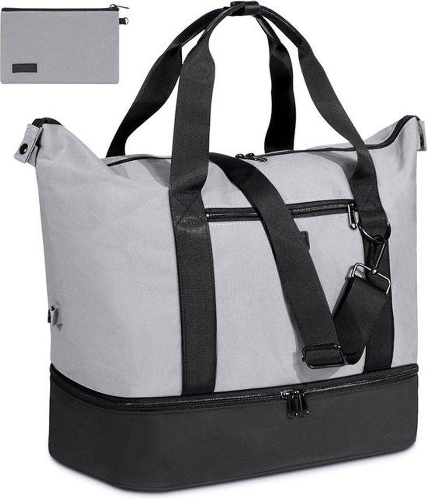 Große Sporttasche Damen Grau Reise Handgepäcktasche