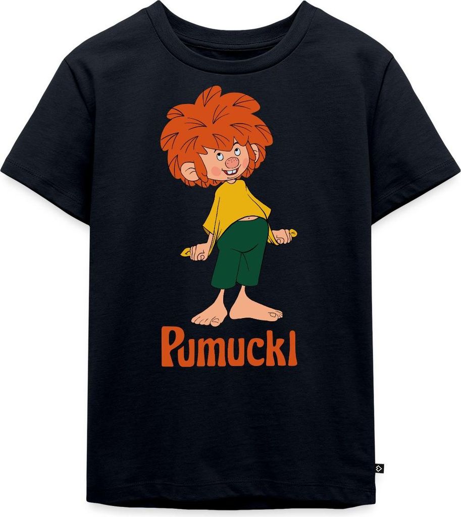 Spreadshirt Pumuckl Mit Frecher Pose Und Verschmitztem Lächeln Kinder Premium T-Shirt, 98/104 (2 Jahre), Navy