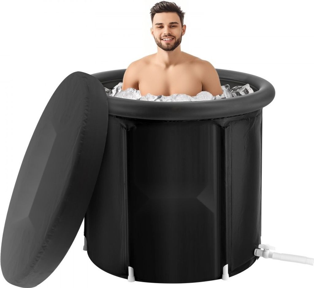 Eisbadewanne Aufblasbar - 90x75 cm - Kaltwassertherapie für Sportler - 370 Liter - Eistonne