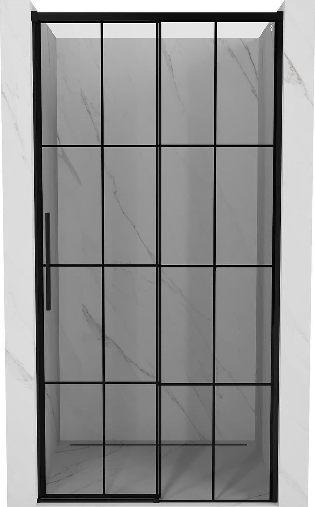 Mexen Rox Duschschiebetür rechts 105 cm, schwarzes Gitter, schwarz - 8C2-105-000-70-77-P