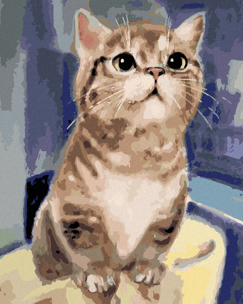 Zuty Pittura Diamante 5D Gatto Curioso 40x50 su Telaio - Arredo Casa
