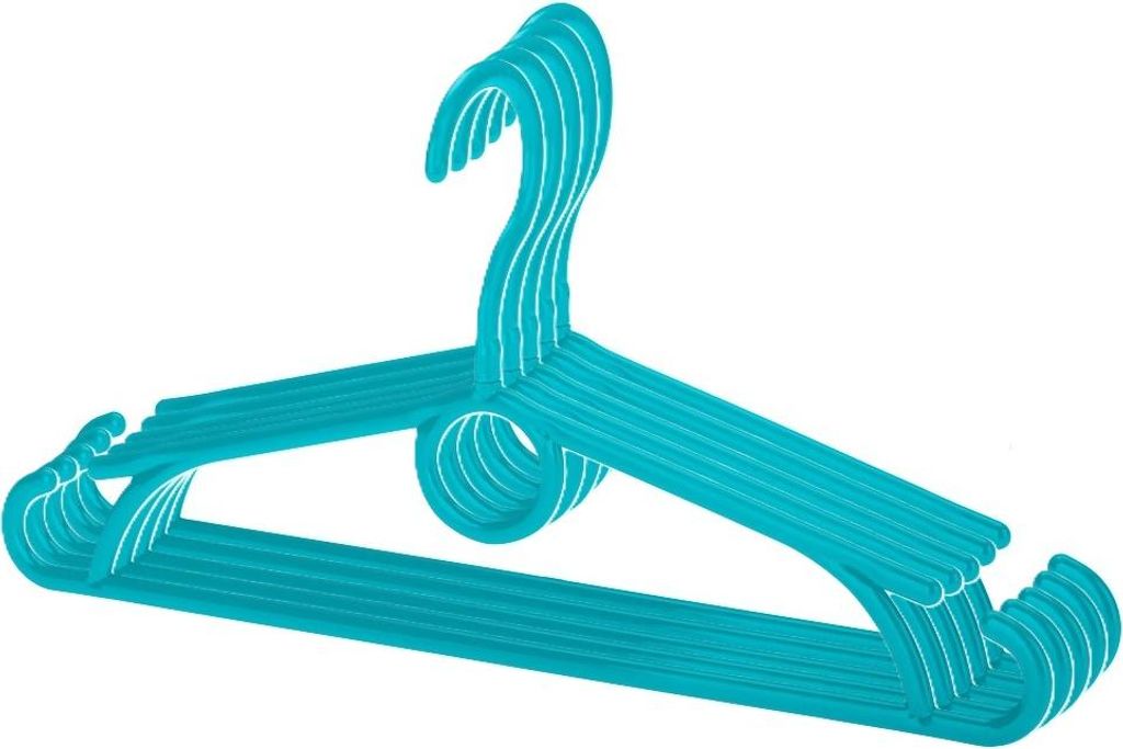 Set mit 5 drehbaren LOGAN-Kleiderbügeln für Kinderkleidung mit Querstange für Hosen und Röcke, blau