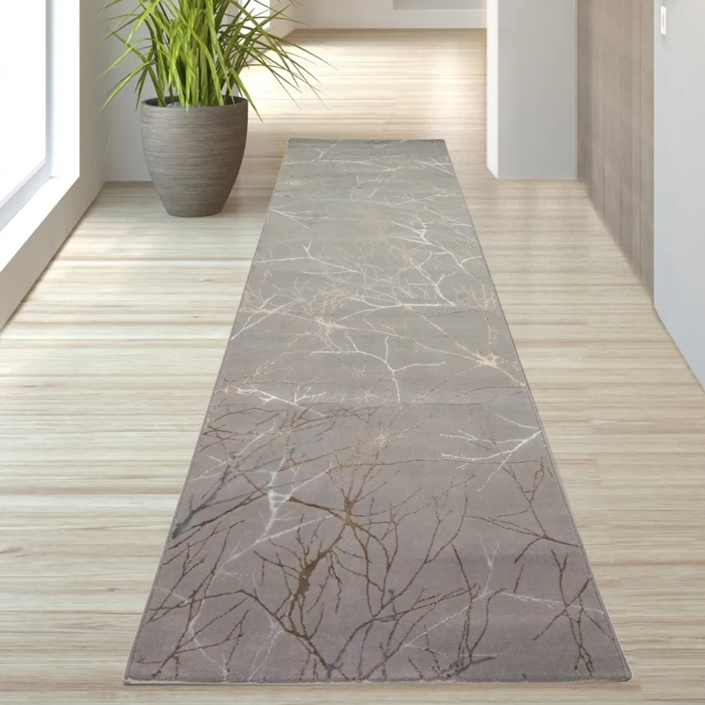 Tapis de couloir 80x300 cm pour décoration d'entrée moderne et dorée