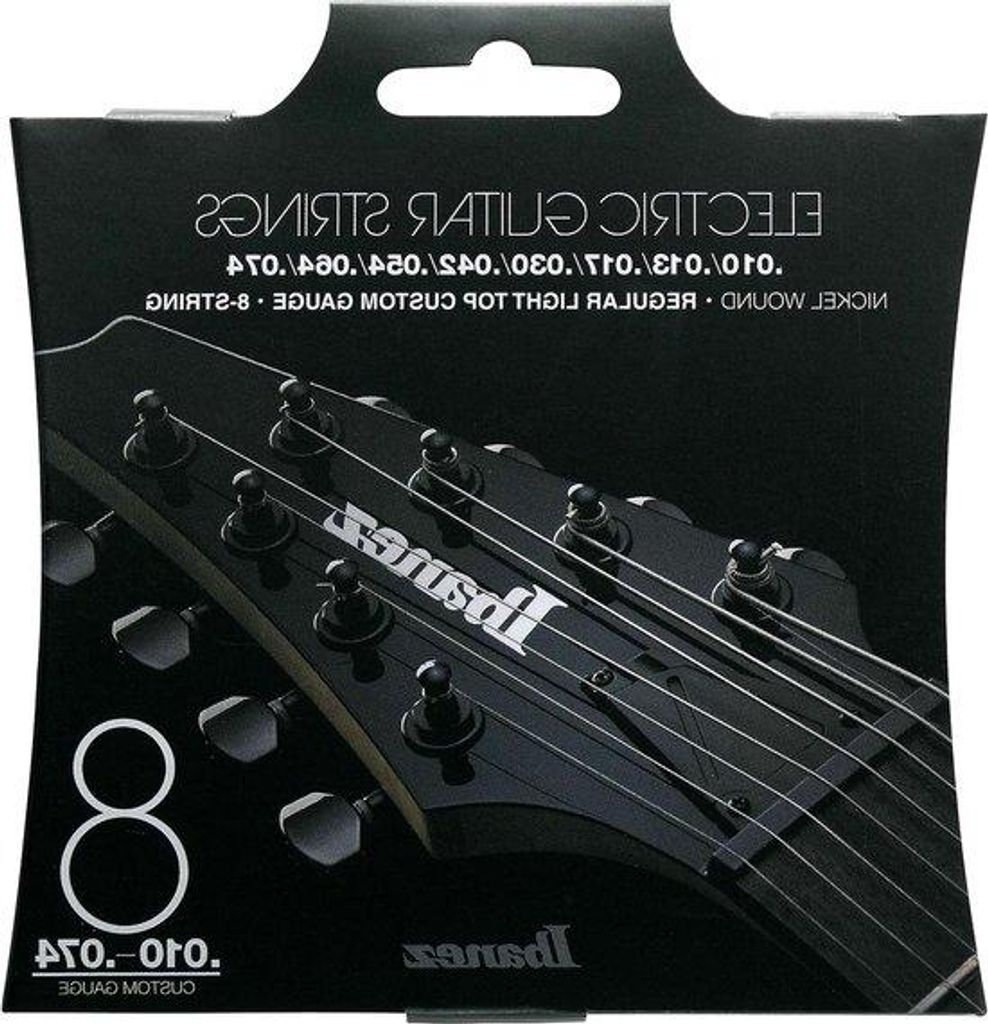 Elektrische Gitarren-Saiten-Set - 8-Saiten - Nikkel-Saiten - 010-074 Spannung - Silber