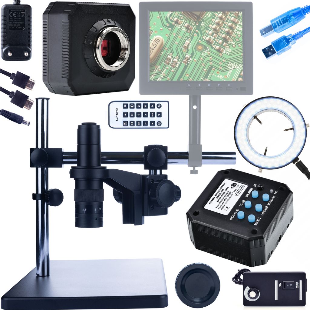 Digitales Mikroskop Rosfix Earth Pro MCEP-0.5X-PZRR mit verstellbarem Arm + LED-Beleuchter 56x + Kamera ORION Pro