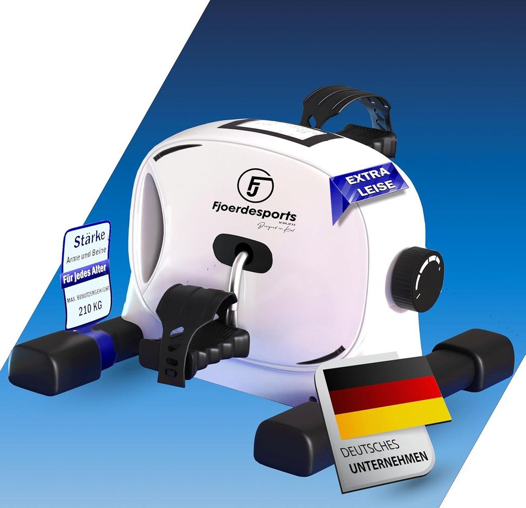 Fjoerdesports Pedaltrainer | Arm- und Beintrainer für zu Hause | extrem leiser Mini-Heimtrainer | Reha Bewegungstrainer | Training im Home-Office ...