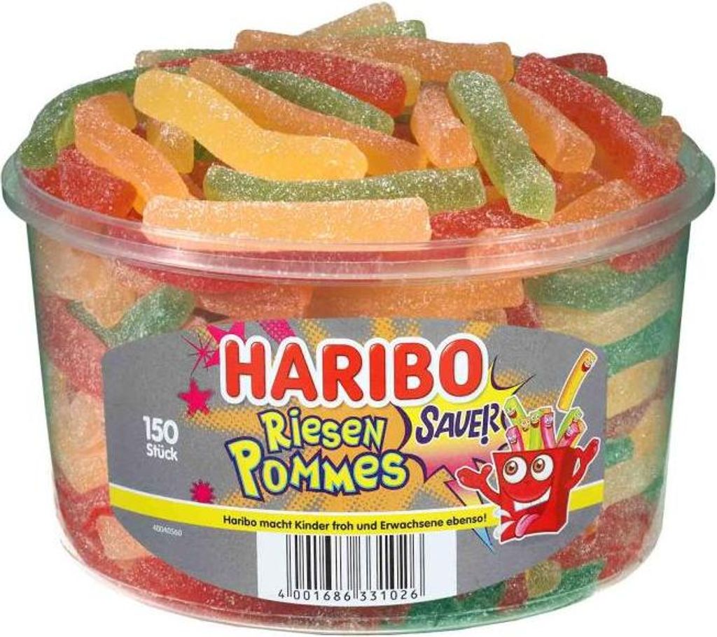 Haribo Riesen Pommes, Gummibärchen, 1,2 kg, Fruits, Produktbild 