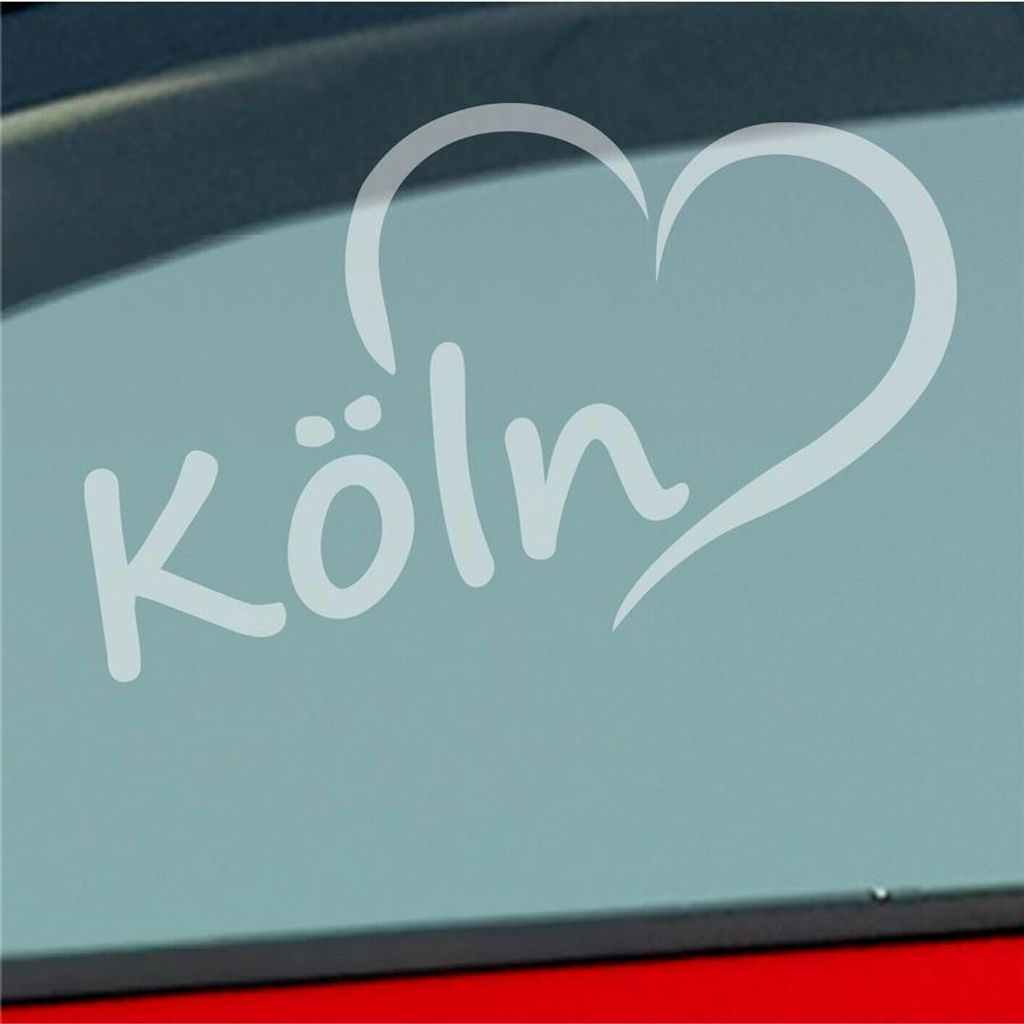 Auto Aufkleber Köln Herz Stadt City Liebe Stadt Cologne 14x8 cm Milchglas Sticker Heckscheibenaufkleber