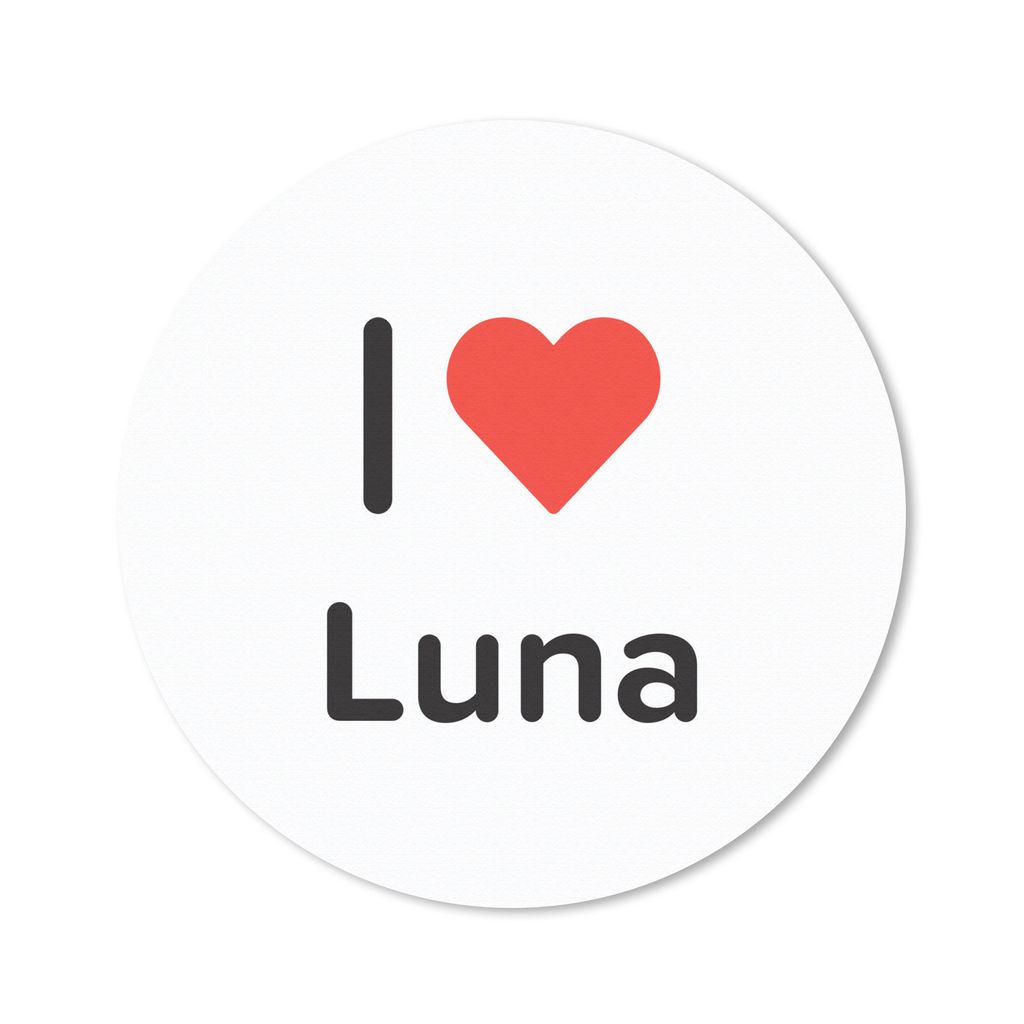 MuchoWow Mauspad Mousepad Ich liebe - Luna - Mädchen 30x30 cm - Mousepads - Maus Mat - Pad - Mausunterlage - Tischunterlage - Schreibtischmatten