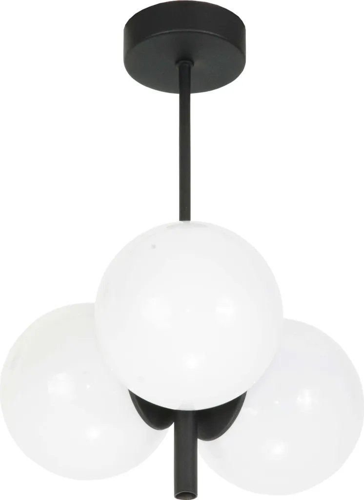 Plafonnier PETIT noir 13-819 avec abat-jour blanc textile élégant