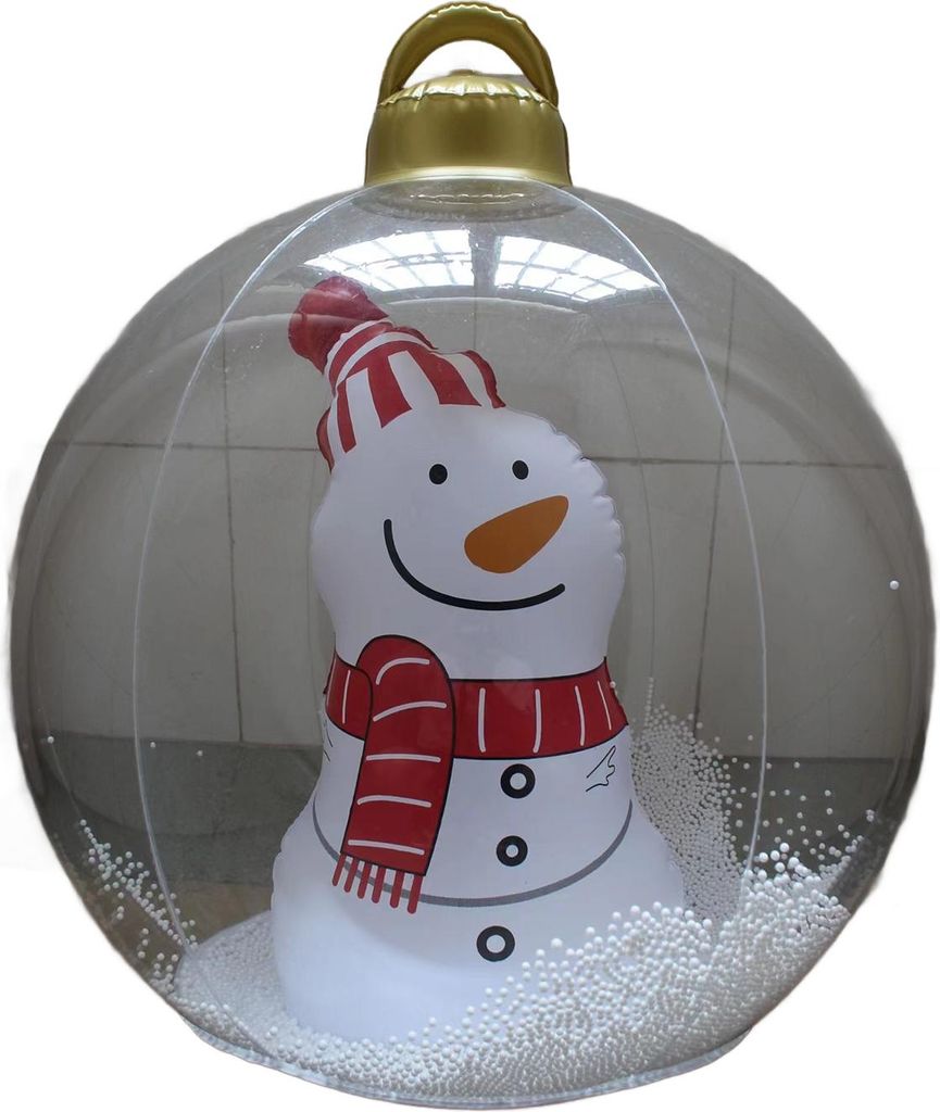 23,6 Zoll aufblasbare Weihnachtskugeln mit LED-Riesenbeleuchtung, Nachbildungierter Ball, PVC, faltbar, durchsichtig, Fernbedienung, AußenNachbild...