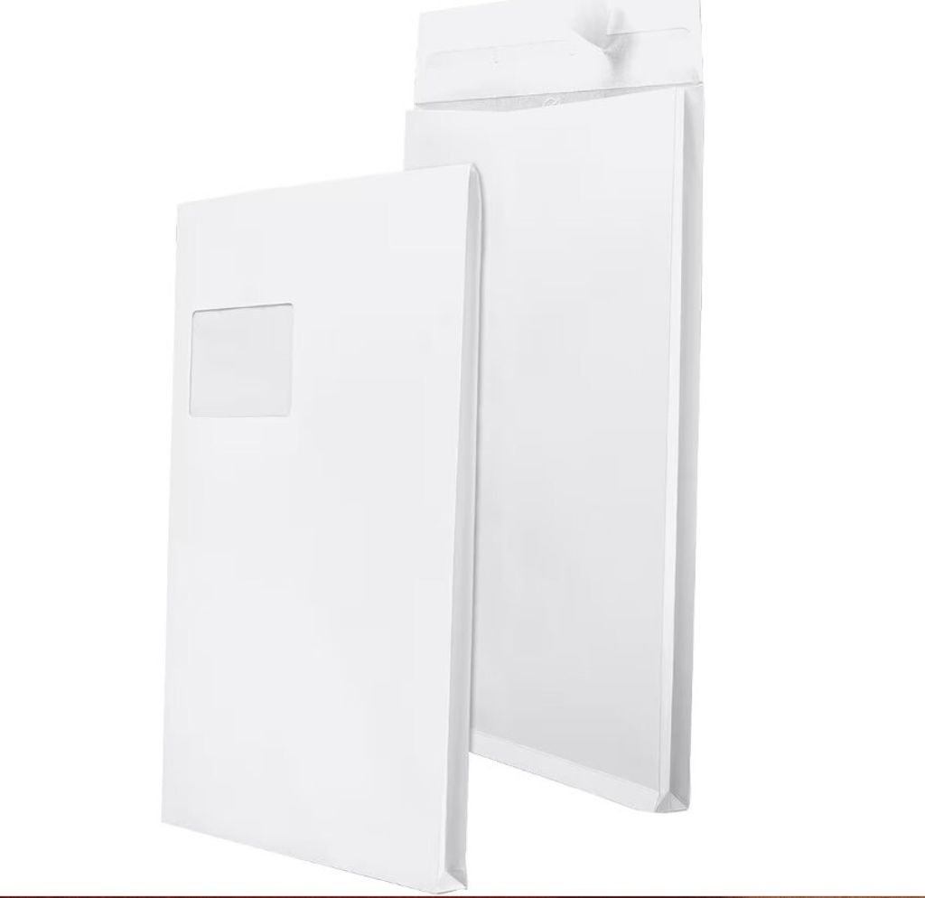 Mailmedia 100 Faltentaschen mit Steh-/Klotzboden C4 120 g/m² mit Fenster