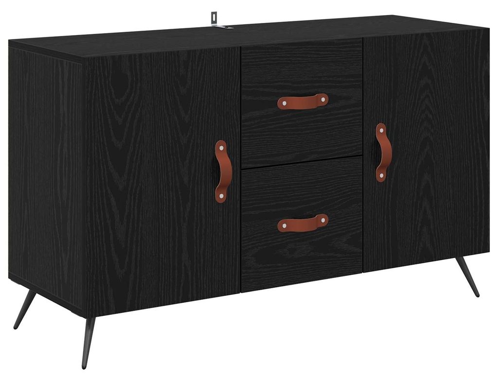 Sideboard Schwarz Eichen-Optik 100 x 36 x 60 cm Holzwerkstoff