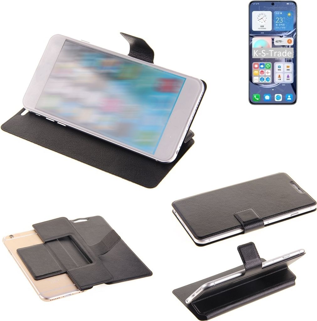 K-S-Trade Schutzhülle kompatibel mit Huawei P50 Schutzhülle Flip Cover Klapphülle Wallet Case Slim Handyhülle bookstyle schwarz