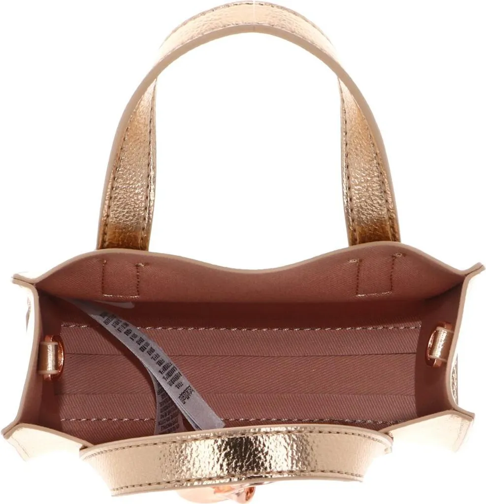Mini Sac Iconique Rosari Ted Baker Doré Rose avec Détail Fleur Rose