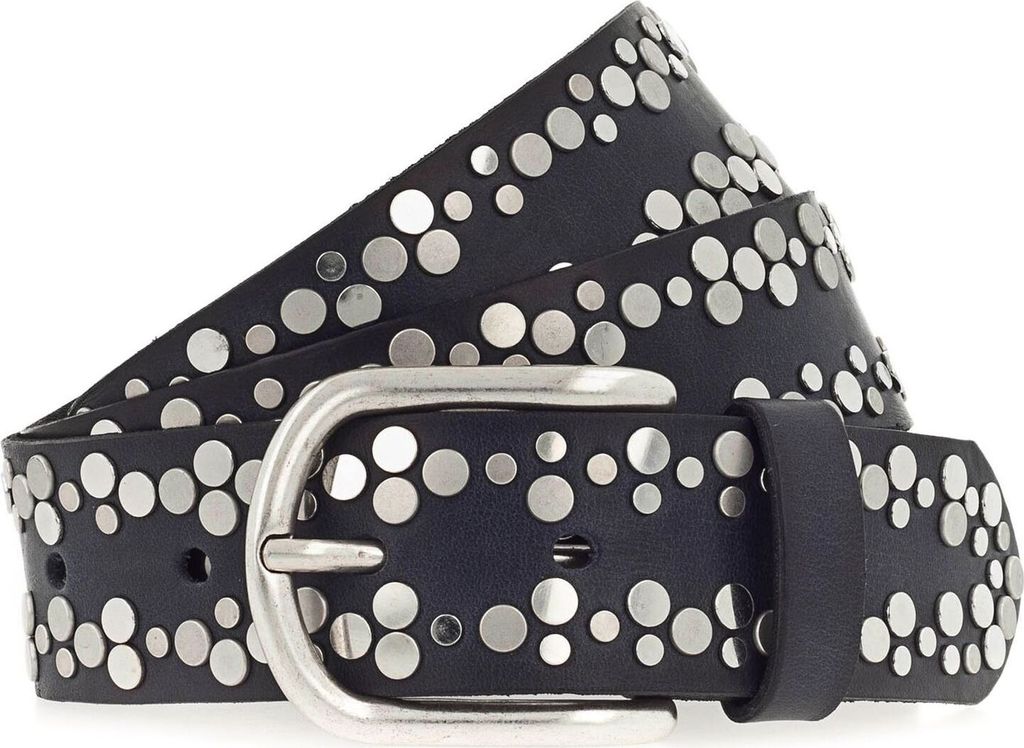 Vanzetti Leder Gürtel Belt 35MM W105 Navy dunkelblau