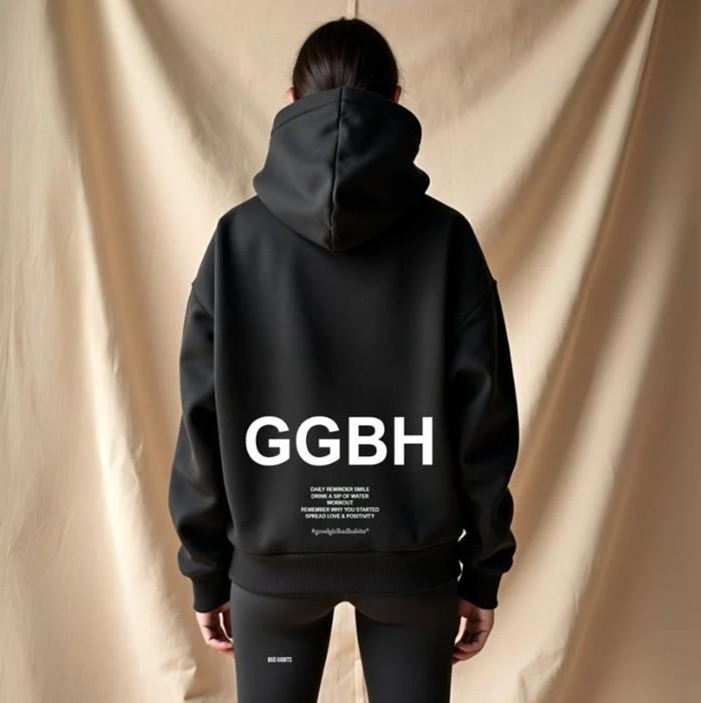 GOOD GIRL BAD HABITS Hoodie mit Reißverschluss "GGBH" Farbe schwarz, Größe S/M
