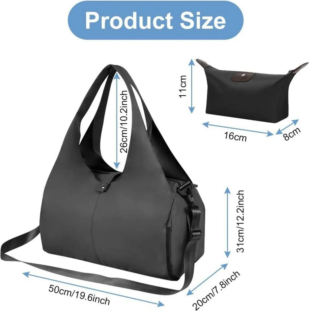Sac de yoga et gym multifonction imperméable avec rangement humide noir - 7