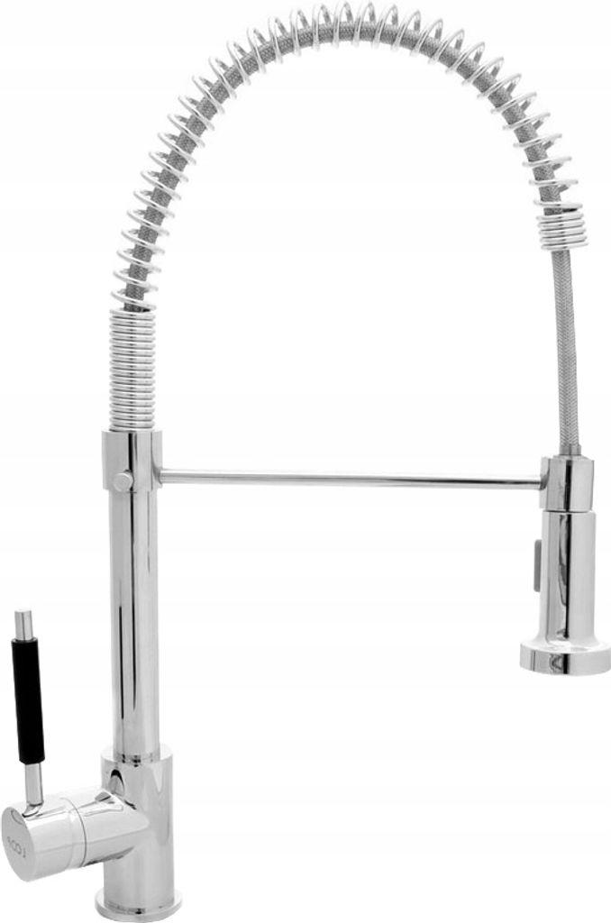 Chrom-Spiralfeder-Küchenarmatur – mit drehbarer Brause