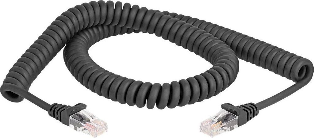 DELOCK RJ45 Spiralkabel Stecker zu Stecker Cat.5e 2m Obrázek produktu 