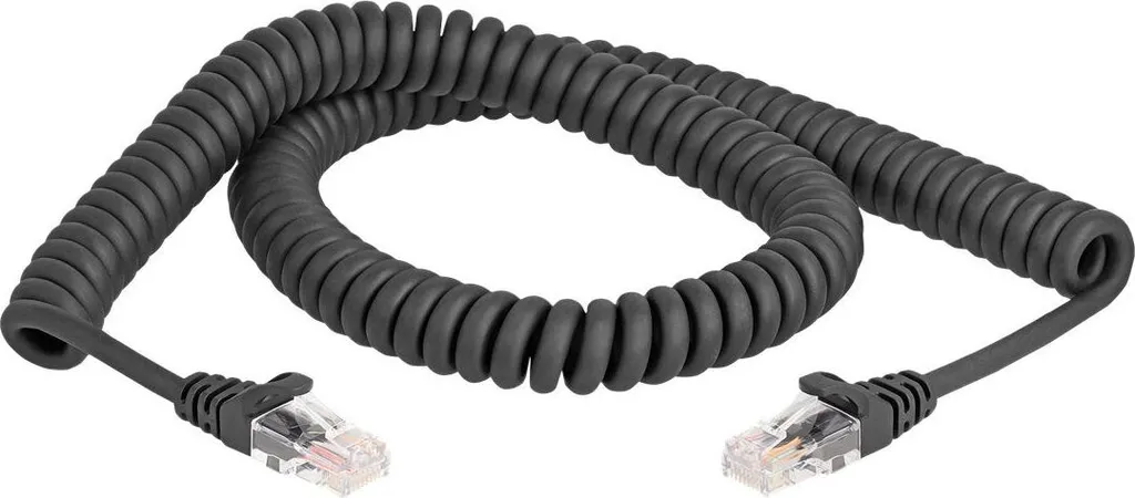 Câble réseau Ethernet extensible RJ45 Cat.5e de 2m pour bureau noir