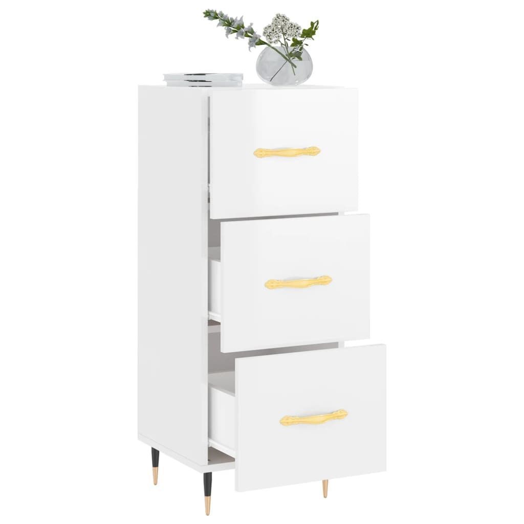 Kredens biały wysoki połysk 34,5x34x90 cm materiał Zdjęcie produktu 3