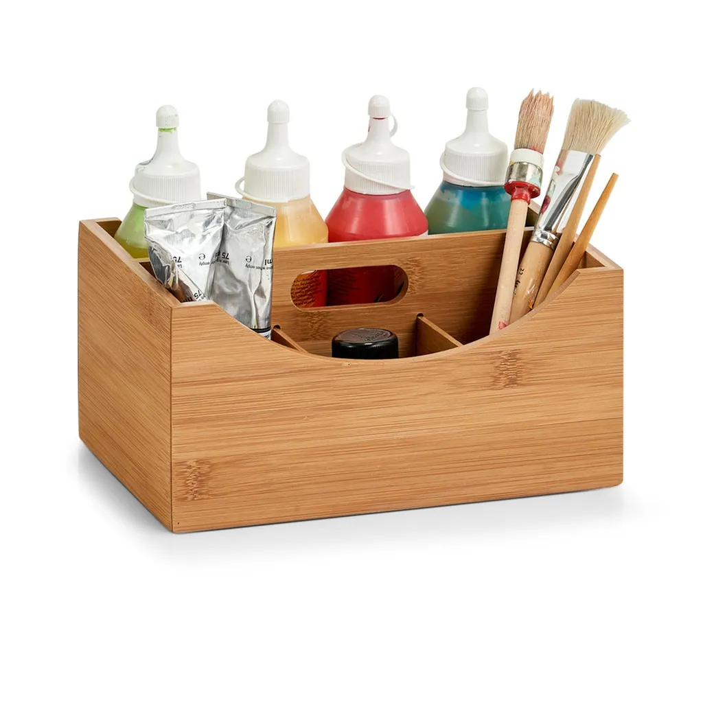 Rangement de bureau en bambou Zeller pour trier vos accessoires