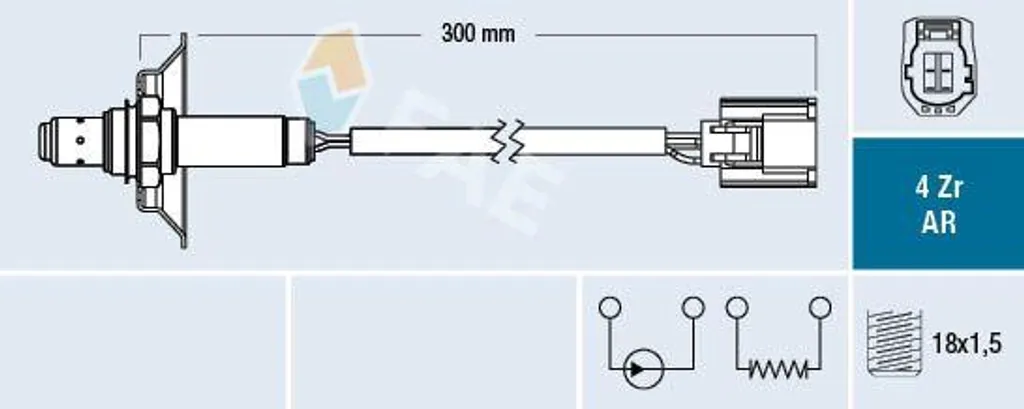 Sonde Lambda FAE 75624 pour MX-5 - Capteur Oxygène OE LFG1-18-8G1A
