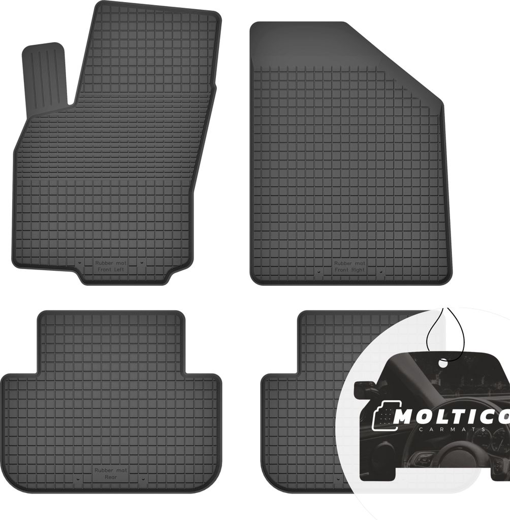 Gummimatten mit Rand Auto Fußmatten Gummi Automatten Passgenau 4-teilig Set - passend für Peugeot Partner II 2008-2018