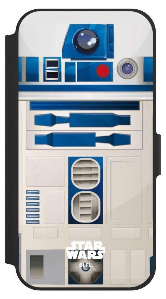 NIVOCASE Klapphülle für Apple iPhone 12 Pro Handyhülle aus Kunst Leder NIVOflip schwarz Fanartikel Star Wars R2D2