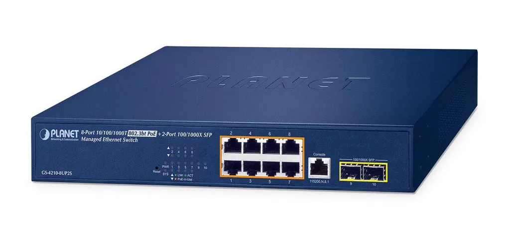 Switch Planète IPv6/IPv4 8 Ports à Haute Disponibilité et Basse Latence