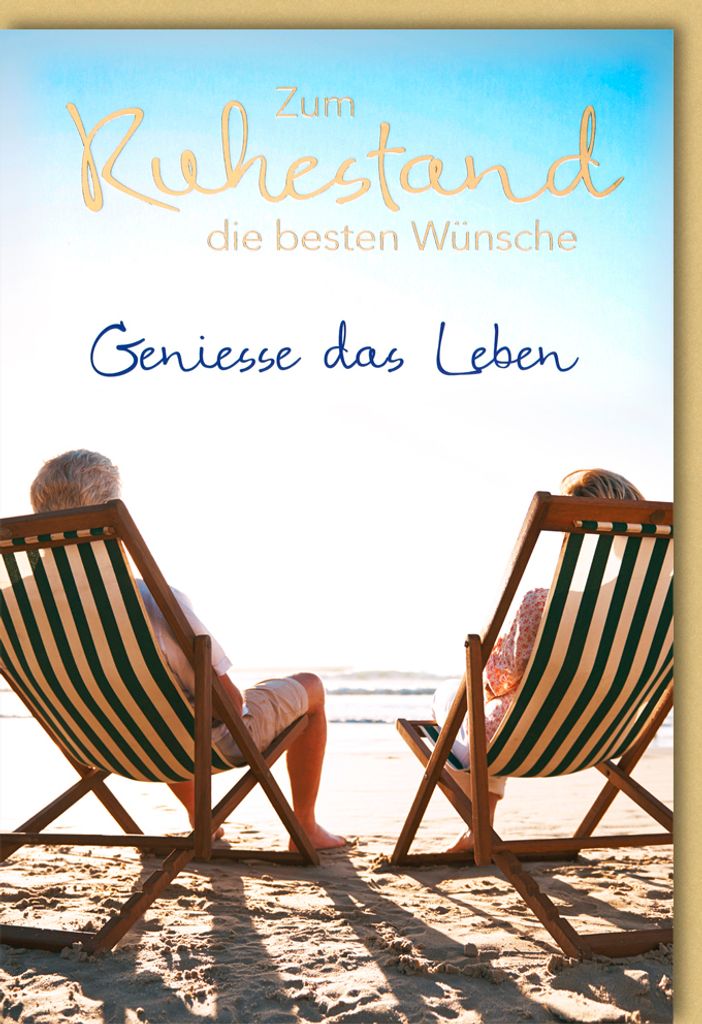 Ruhestand - Glückwunschkarte im Format 11,5 x 17 cm mit Umschlag - Zwe