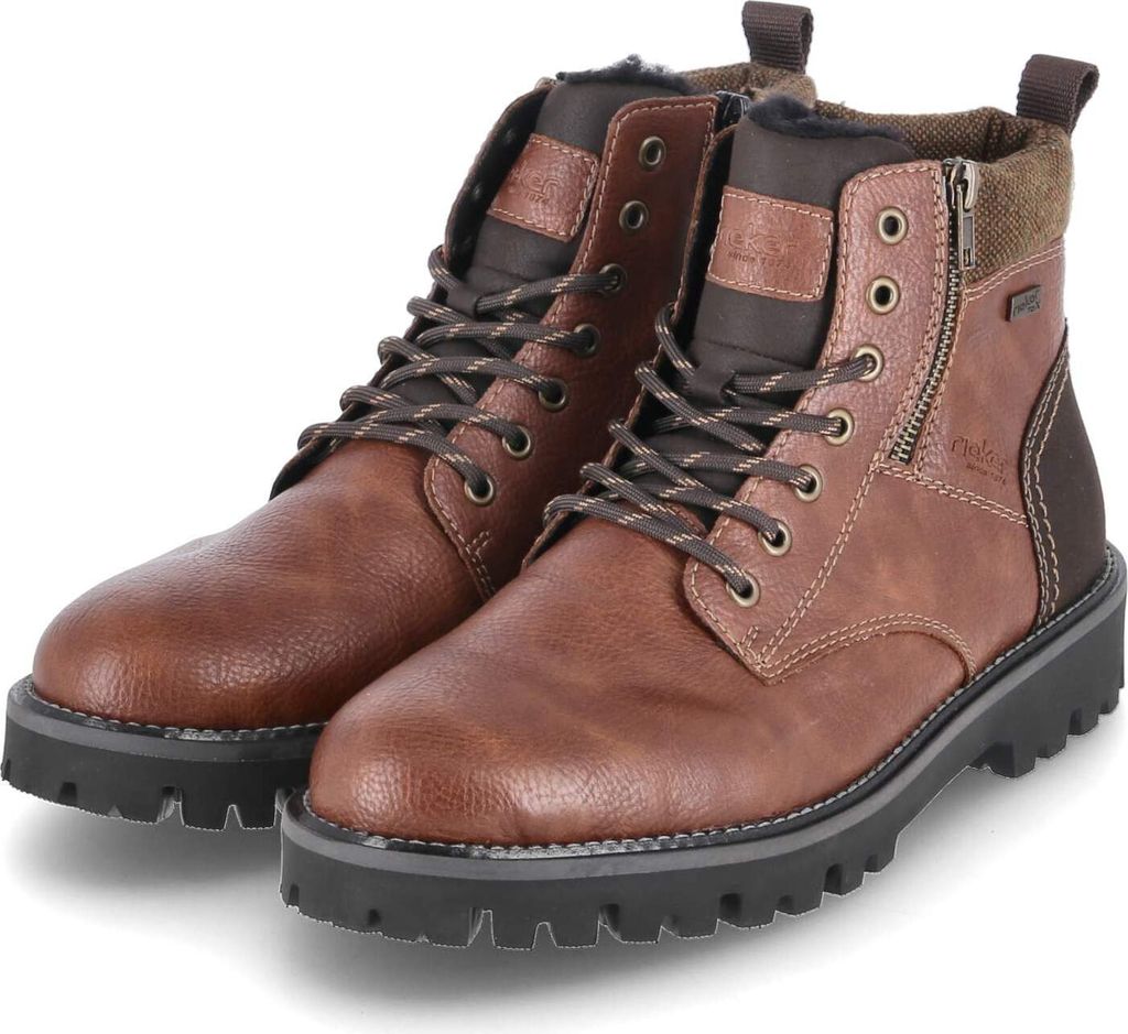 Rieker Herren Schnürstiefel 36786-40, 36786-41, 36786-42, 36786-43 RIE-30410 brandy/braun/multi 42